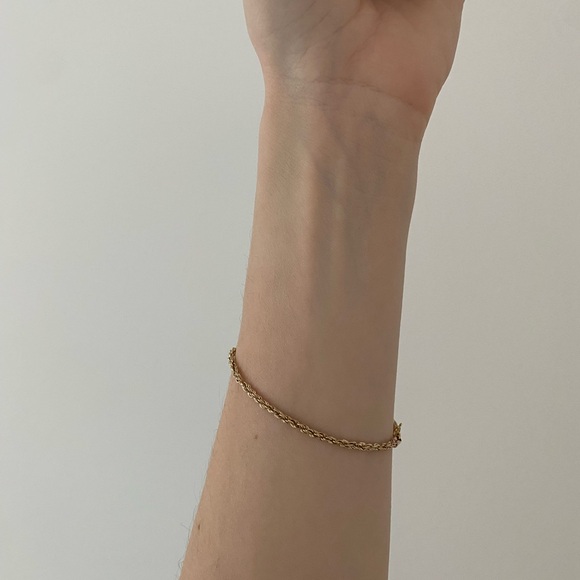 14kt Gold Rope Chain Bracelet - Picture 5 of 7